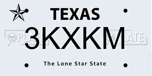 3KXKM Texas License Plate
