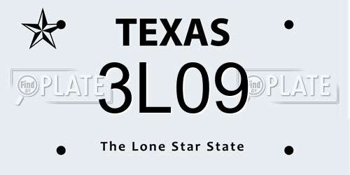 3L09 Texas License Plate