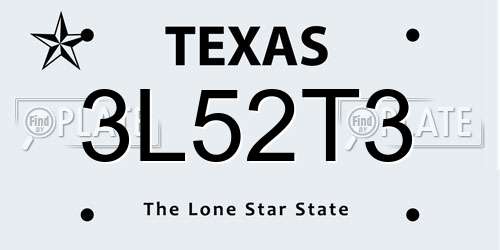 3L52T3 Texas License Plate