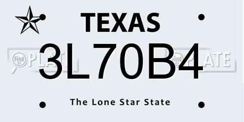 3L70B4 Texas License Plate