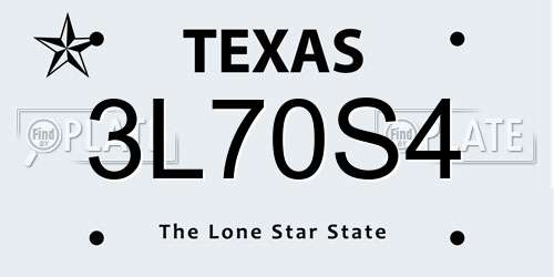 3L70S4 Texas License Plate