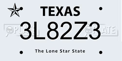 3L82Z3 Texas License Plate
