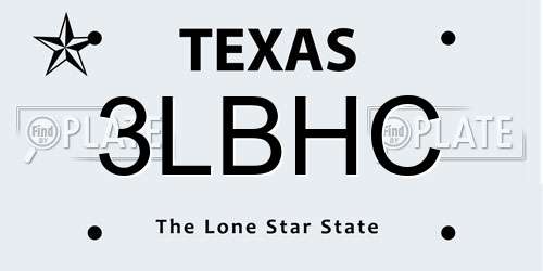 3LBHC Texas License Plate