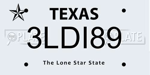 3LDI89 Texas License Plate
