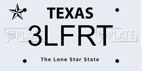 3LFRT Texas License Plate