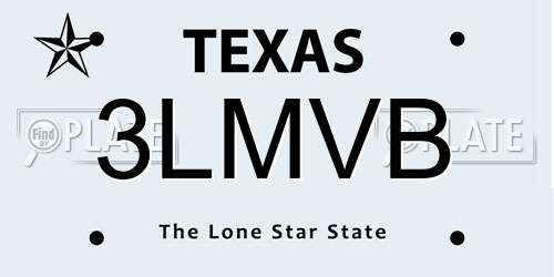 3LMVB Texas License Plate
