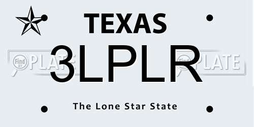 3LPLR Texas License Plate