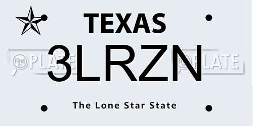 3LRZN Texas License Plate