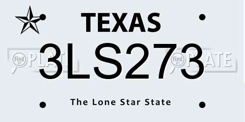3LS273 Texas License Plate
