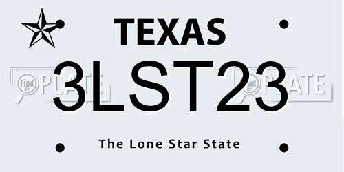 3LST23 Texas License Plate