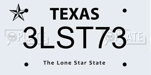 3LST73 Texas License Plate