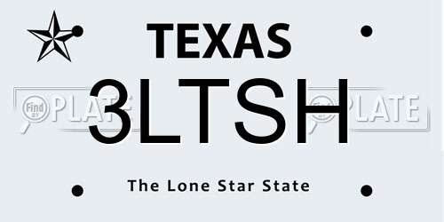 3LTSH Texas License Plate