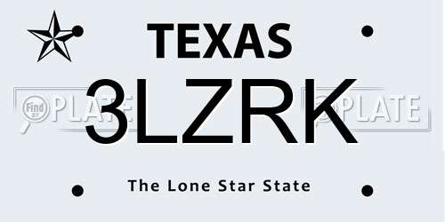 3LZRK Texas License Plate