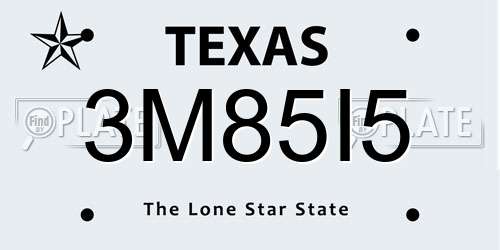 3M85I5 Texas License Plate