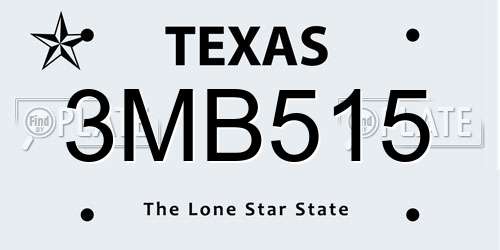 3MB515 Texas License Plate