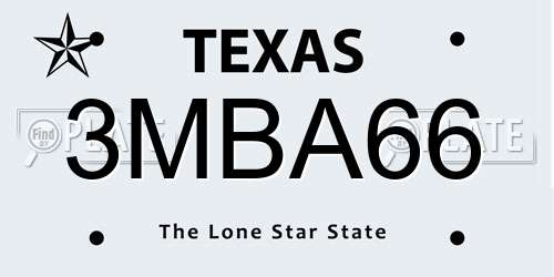 3MBA66 Texas License Plate