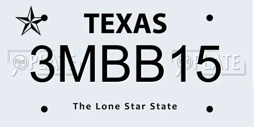 3MBB15 Texas License Plate