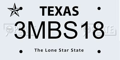 3MBS18 Texas License Plate