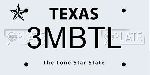3MBTL Texas License Plate