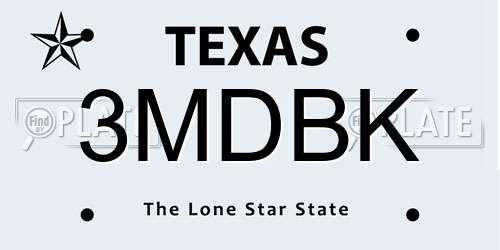 3MDBK Texas License Plate