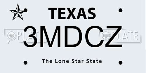 3MDCZ Texas License Plate