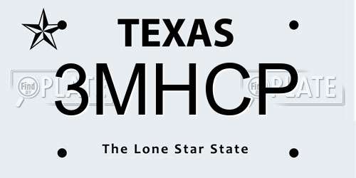 3MHCP Texas License Plate