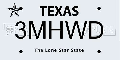 3MHWD Texas License Plate