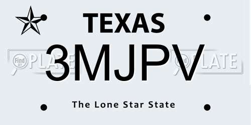 3MJPV Texas License Plate