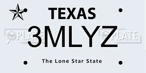 3MLYZ Texas License Plate