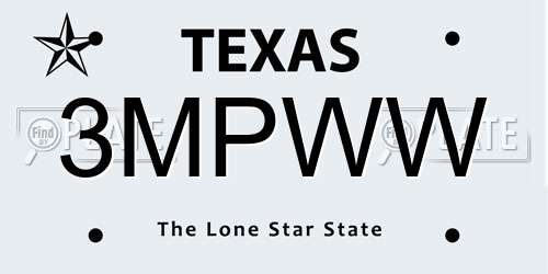 3MPWW Texas License Plate