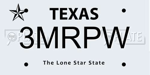3MRPW Texas License Plate