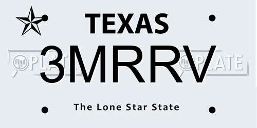 3MRRV Texas License Plate