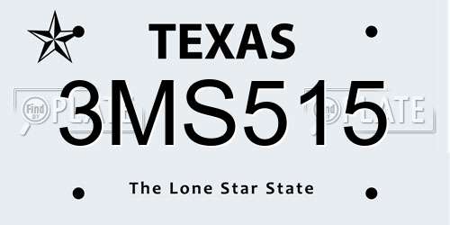 3MS515 Texas License Plate