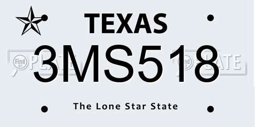 3MS518 Texas License Plate