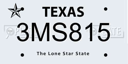3MS815 Texas License Plate