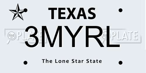 3MYRL Texas License Plate