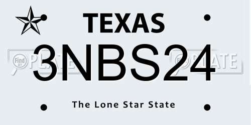 3NBS24 Texas License Plate