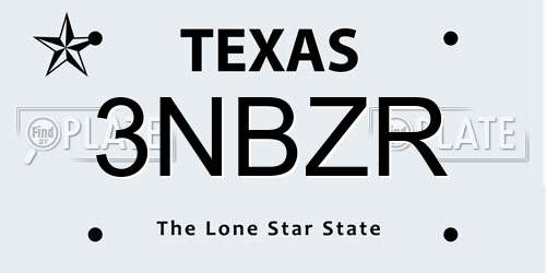 3NBZR Texas License Plate