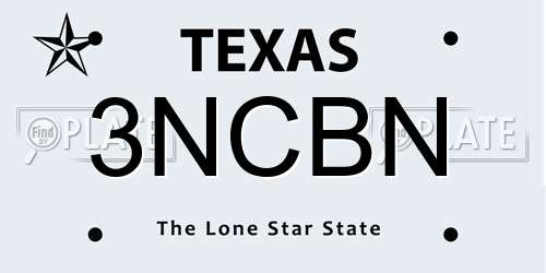 3NCBN Texas License Plate