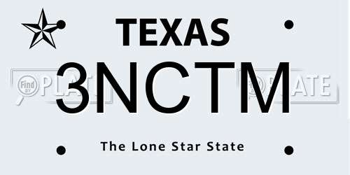 3NCTM Texas License Plate