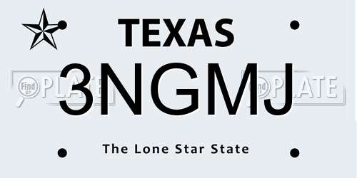 3NGMJ Texas License Plate