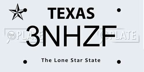 3NHZF Texas License Plate