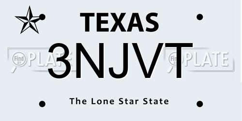 3NJVT Texas License Plate