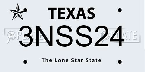 3NSS24 Texas License Plate