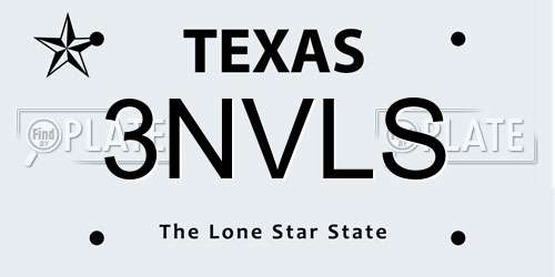 3NVLS Texas License Plate