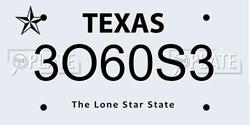3O60S3 Texas License Plate