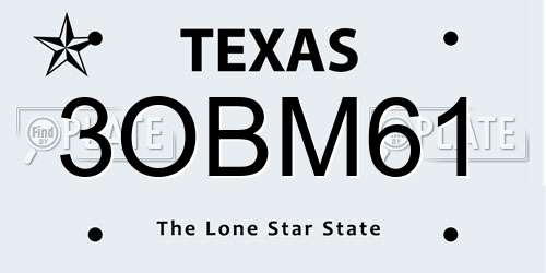 3OBM61 Texas License Plate