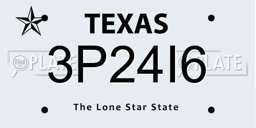 3P24I6 Texas License Plate