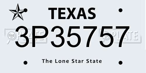 3P35757 Texas License Plate