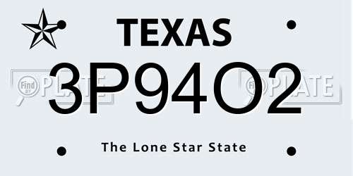 3P94O2 Texas License Plate